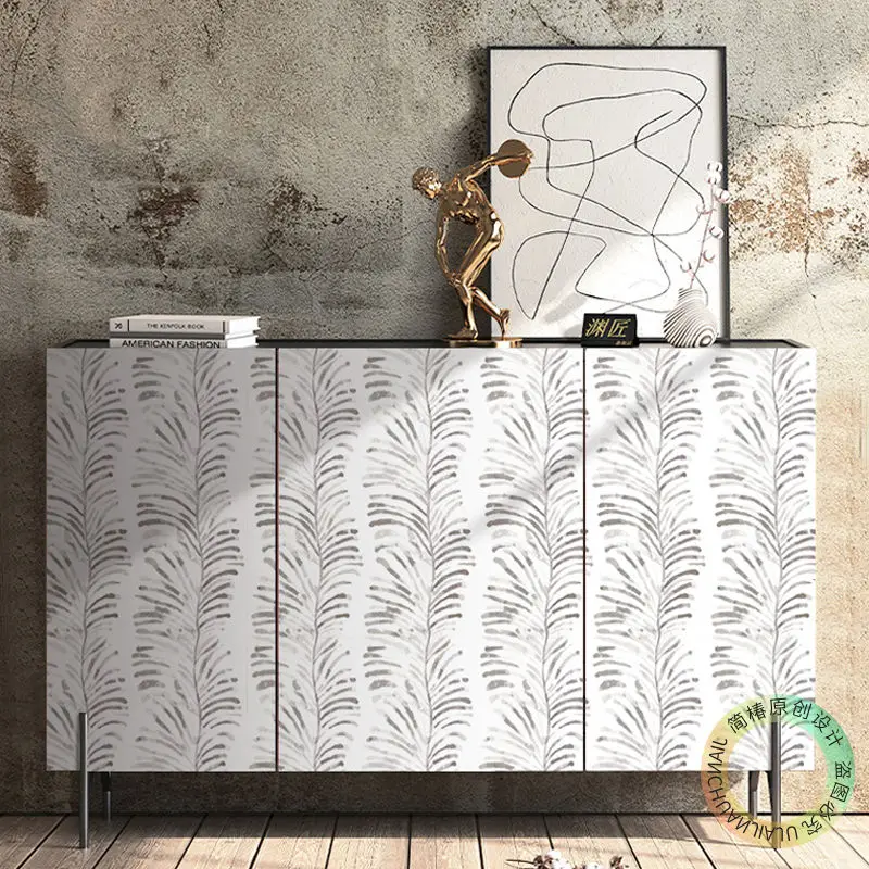 

Tree Peel and Stick Wallpaper Self Adhesive Black and White Leaves Plant Wallpaper for Study Background Wall Home Decortion