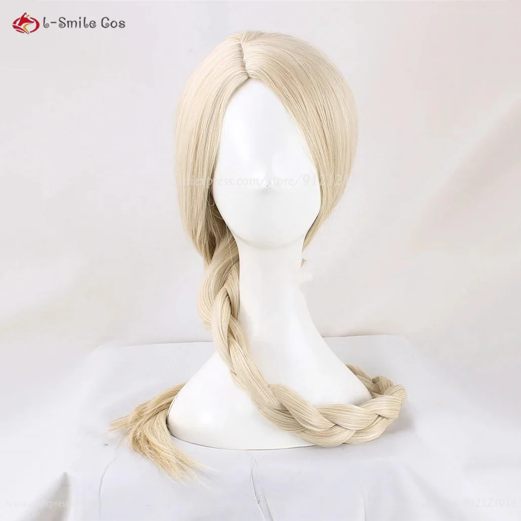 120cm Damen Princess Wig Lang Blond Gerade Seiten-Scheitel + Wig Cap 5