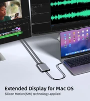Fairikabe USB C To 2*HDMI Hub For 2 Monitors 4K@30Hz 1080P@60Hz Type C To Dual HDMI Splitter MST Fo MacBook MacOS Windows Laptop 2
