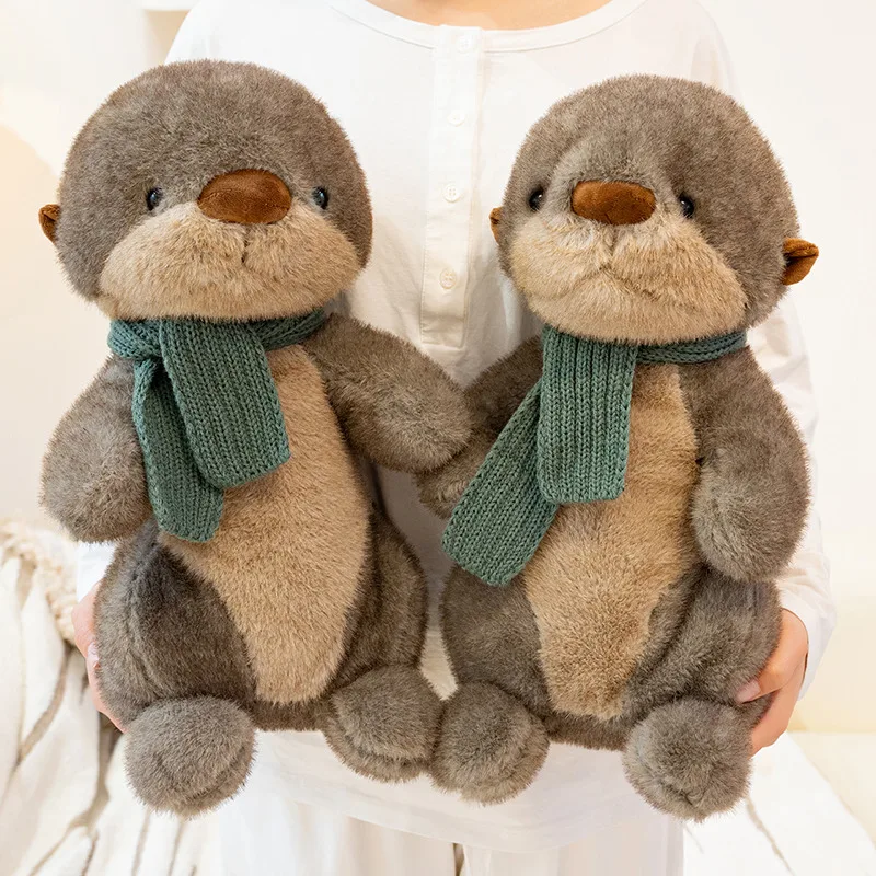 26cm Otter Animal Soft Doll Throw Pillow Funny Simulation Toy for Office And Home Decor Ideal Baby Birthday Or Christmas Gift