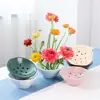 Ceramic Japanese Ikebana Vase Minimalist Flower Arrangement Bowl Japanese Ceramic Flower Frog Bowl Flower Holder Desktop Decor 1