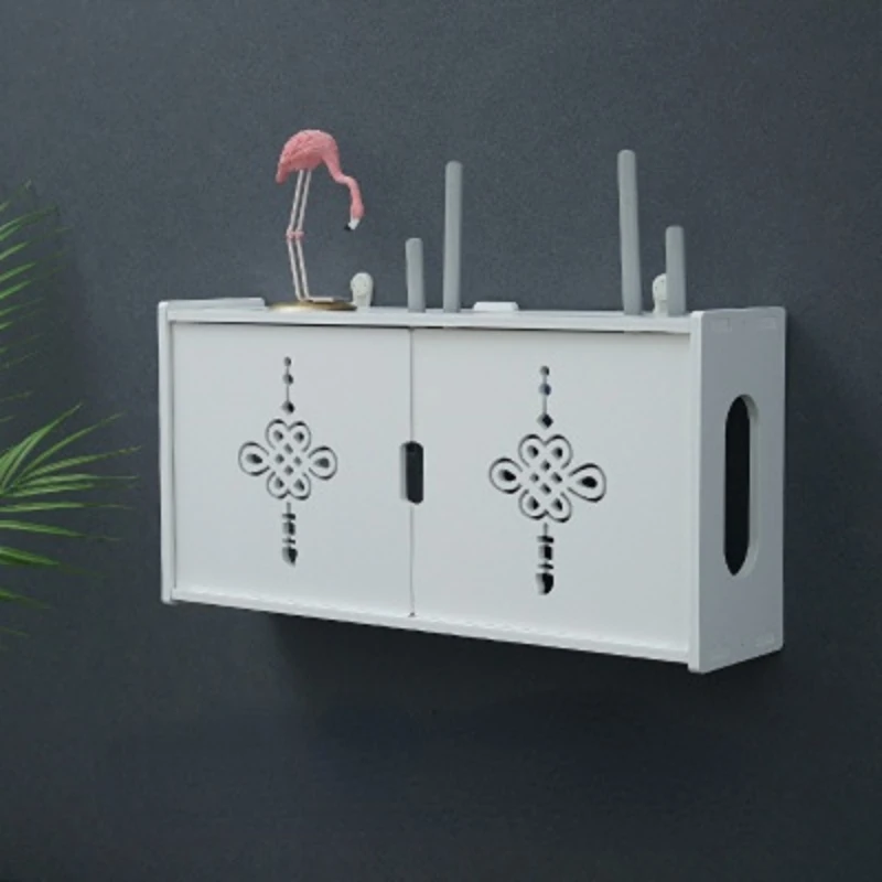 

Large Wireless Wifi Router Storage Box PVC panel Shelf Wall Hanging Plug Board Bracket Cable Storage Organizer Home Decor