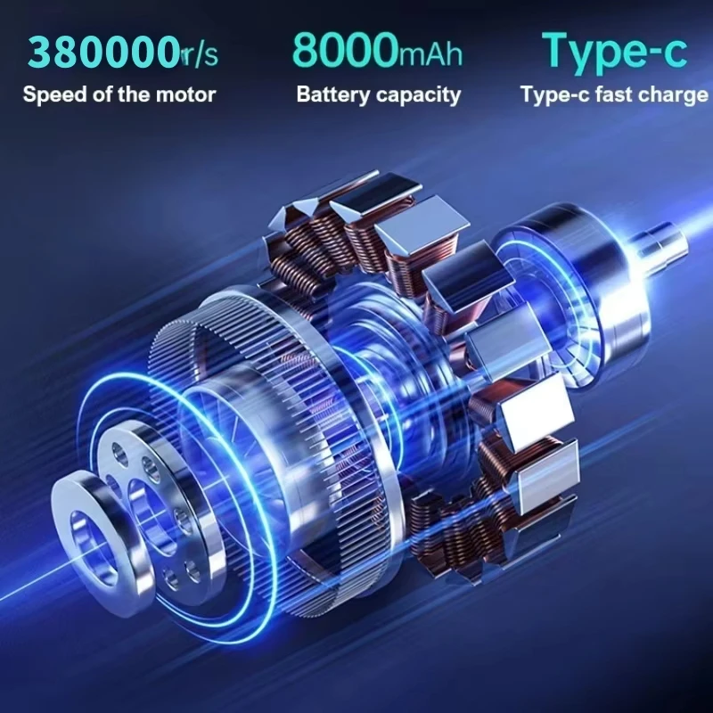 390000RPM Turbo Fan Powerful Air Blower Portable Wireless Dust Cleaner Type-C Charging Brushless Jet Blower Outdoor Home 2