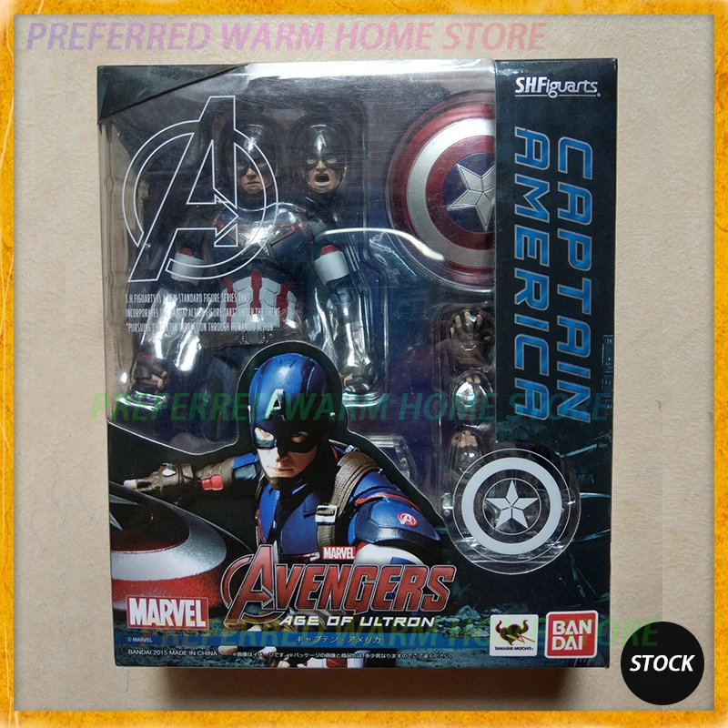 In Stock Originate BANDAI SHF Marvel Captain America Movable Model