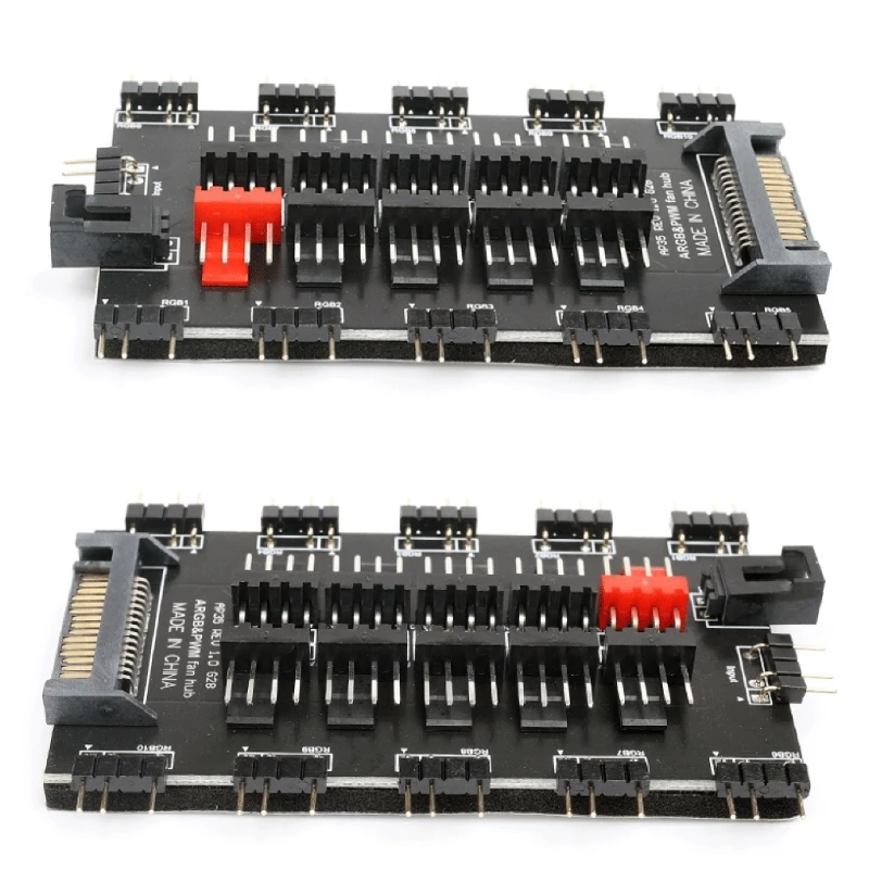 Contrôleur RGB Pour PC - 8x PWM 4 Broches + 10x ARGB 3 Broches - Télécommande - Neuf