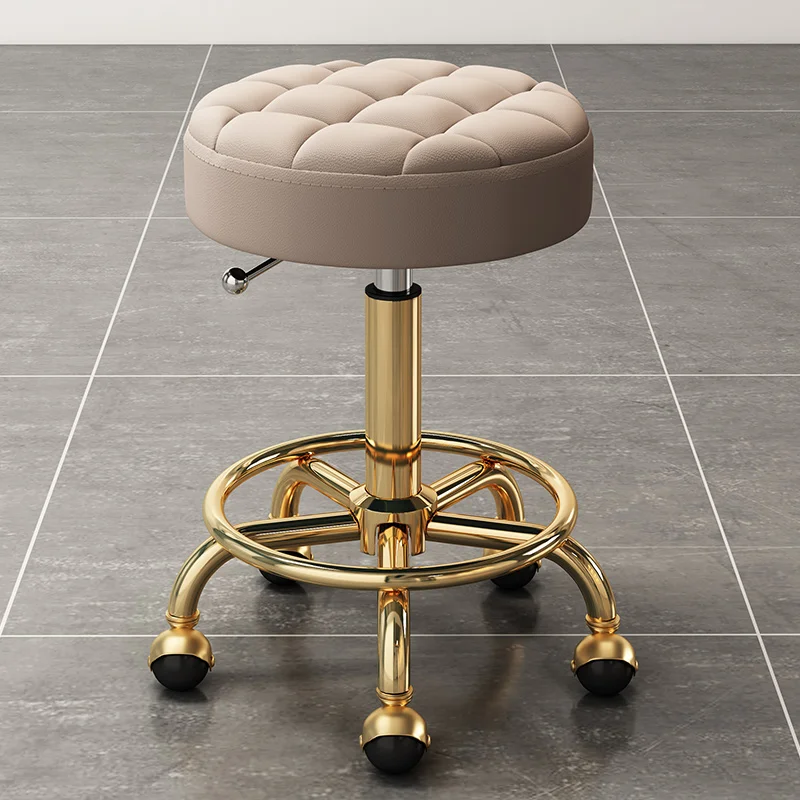 Salon Furniture Hairdressing Round Stool Barber Shop Chairs Tattoo Stools Liftable Work Chair Beauty Nail Pulley Swivel Chairs