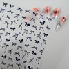 Kawaii 5D Sweet Bow Nail Stickers Pink Black White Long Ribbon Bowknot Self Adhesive Nail Art Stickers DIY Manicure Decor Decals 4