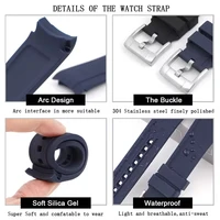Bracelet en caoutchouc pour montre Omega X Swatch Moonswatch, extrémité incurvée universelle 20mm 22mm, étanche, sans écart, pour femmes et hommes 4