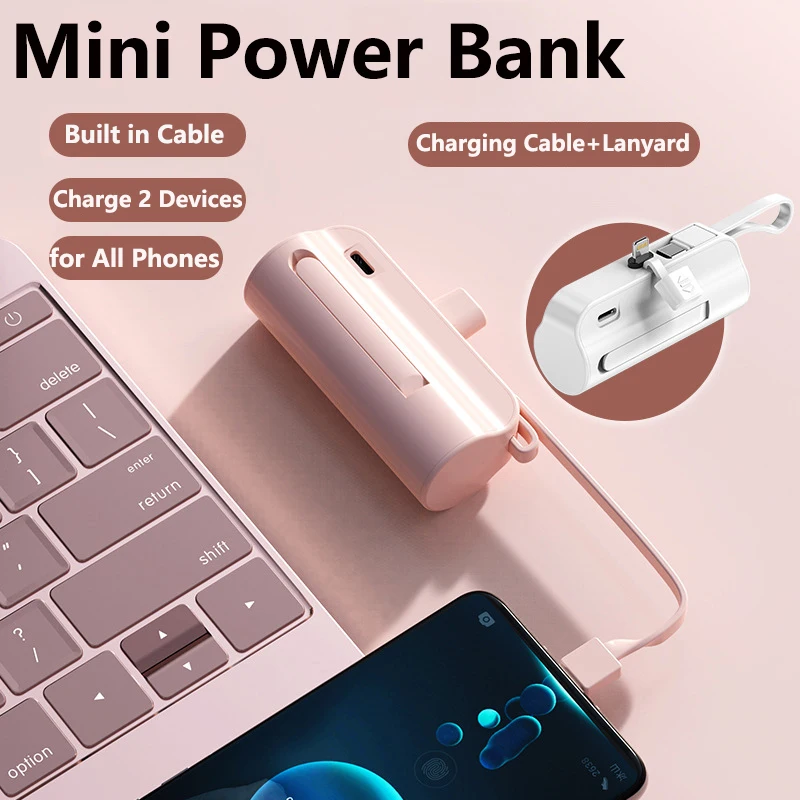 Comprar QGeeM Mini Power Bank 5000mAh PowerBank QC PD carga rápida para  iPhone 15 14 13 12 batería externa cargador portátil para Samsung Xiaomi