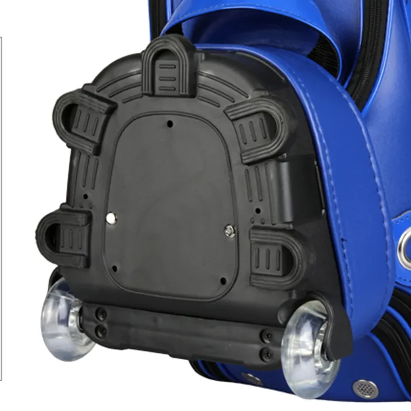 PGM Golf Ball Pouch Bag Professional Leather PU Waterproof Golf Cart Club Airbag High Capacity Package With Wheel QB029