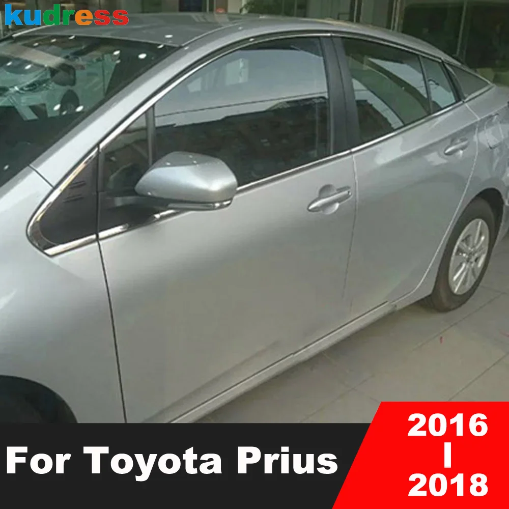 

For Toyota Prius 2016 2017 2018 Stainless Steel Full Window Sill Trims Molding Garnish Strips Stickers Car Styling 14pcs/set