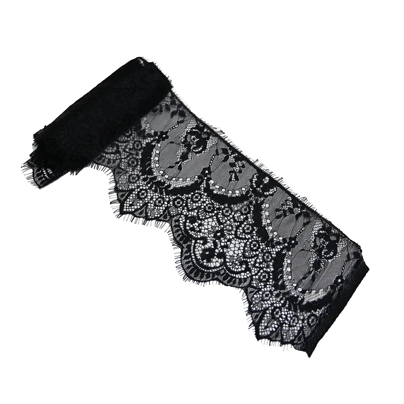 Lace Ribbon (3 meters/lot)160mm Floral Embroidered Eyelash Lace Ribbon Clothing Accessories Lace material Handmade Wedding Dress Ribbon lace ribbon lace garment accessories lace accessories lace sewing accessories clothing accessories