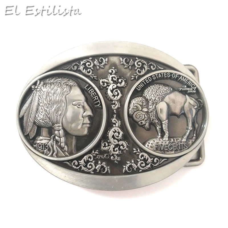 Vintage Fashion Men Belt Buckle Western Cowboy Cowgirl Luxury Jeans