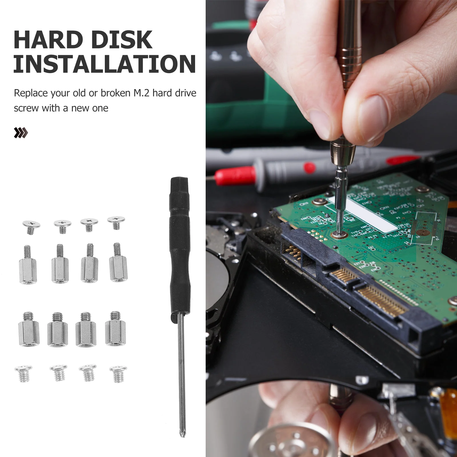 M.2 SSD 마운팅 나사 키트, 수공구 마운팅 스탠드 오프, A-SUS M.2 SSD 마더보드용, 스크루 드라이버 포함