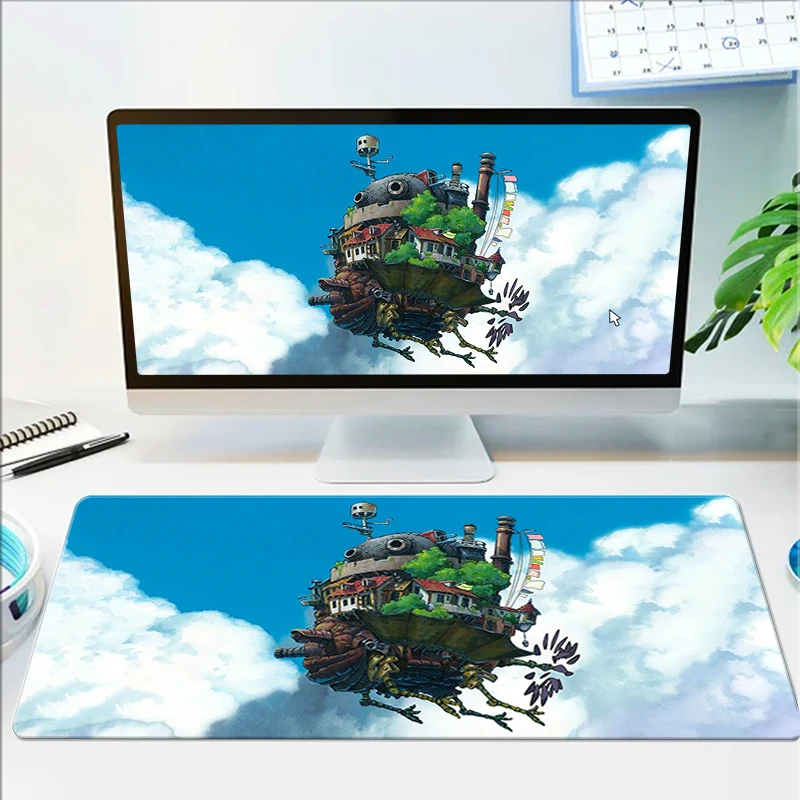 

Moving Castle Mause Pad Rubber Mousepad Keyboard Mats Gamer Cute Kawii Mouse Non-slip Desk Mat Computer Desks Gaming Accessories