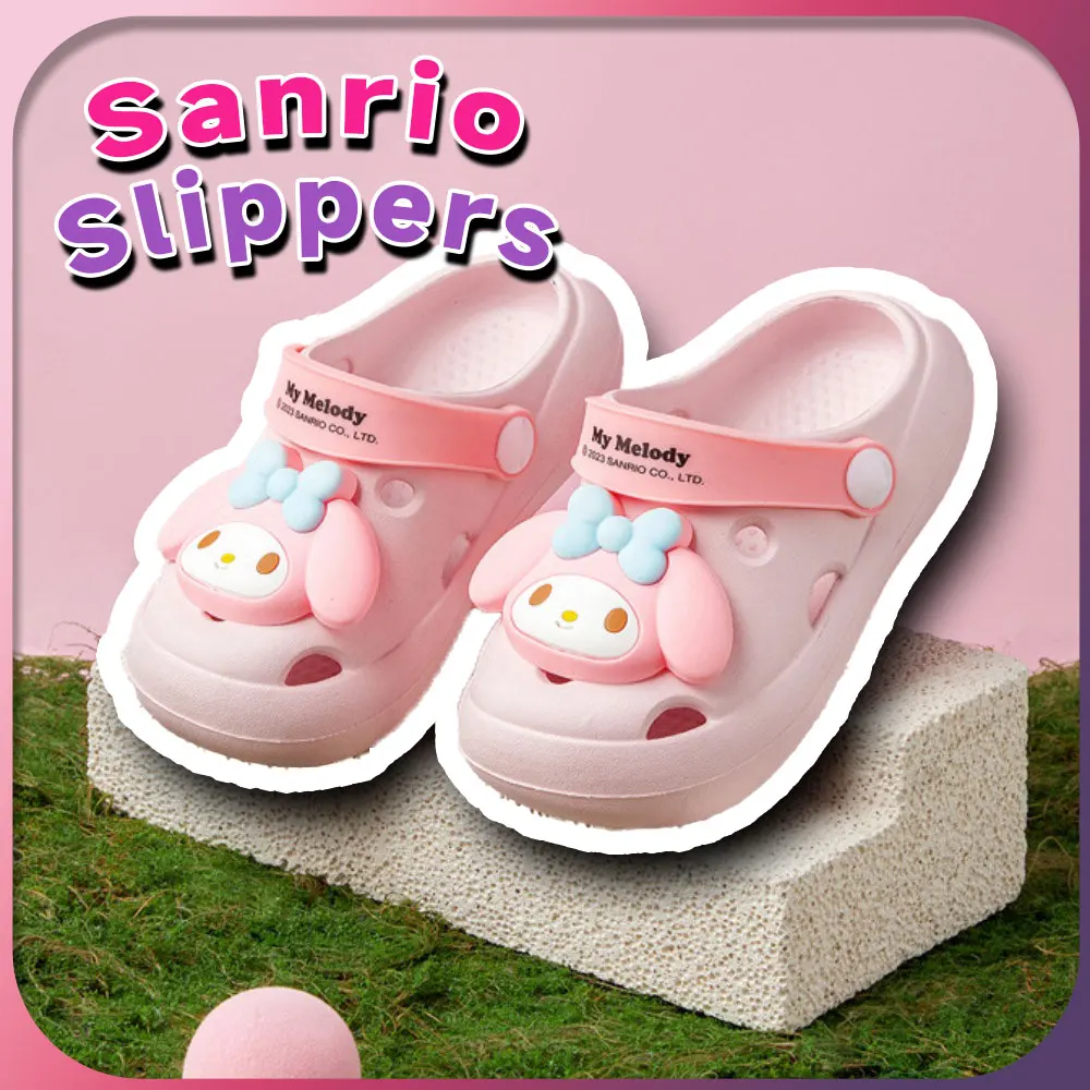 

Детские тапочки Kawaii My Melody, Kuromi Cinnamoroll Sanrio, милые толстые мягкие Нескользящие пляжные сандалии с аниме, подарок для детей