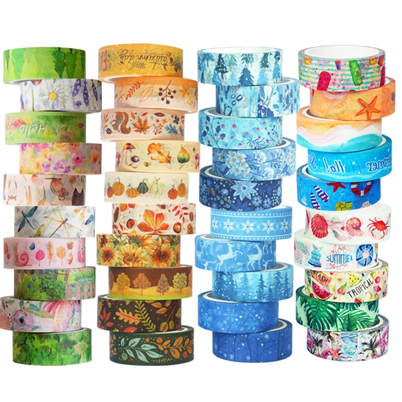 

10Rolls Four Seasons Series Washi Tape Spring Summer Autumn Winter Masking Tape Decorative Adhesive Sticker Scrapbooking Journal