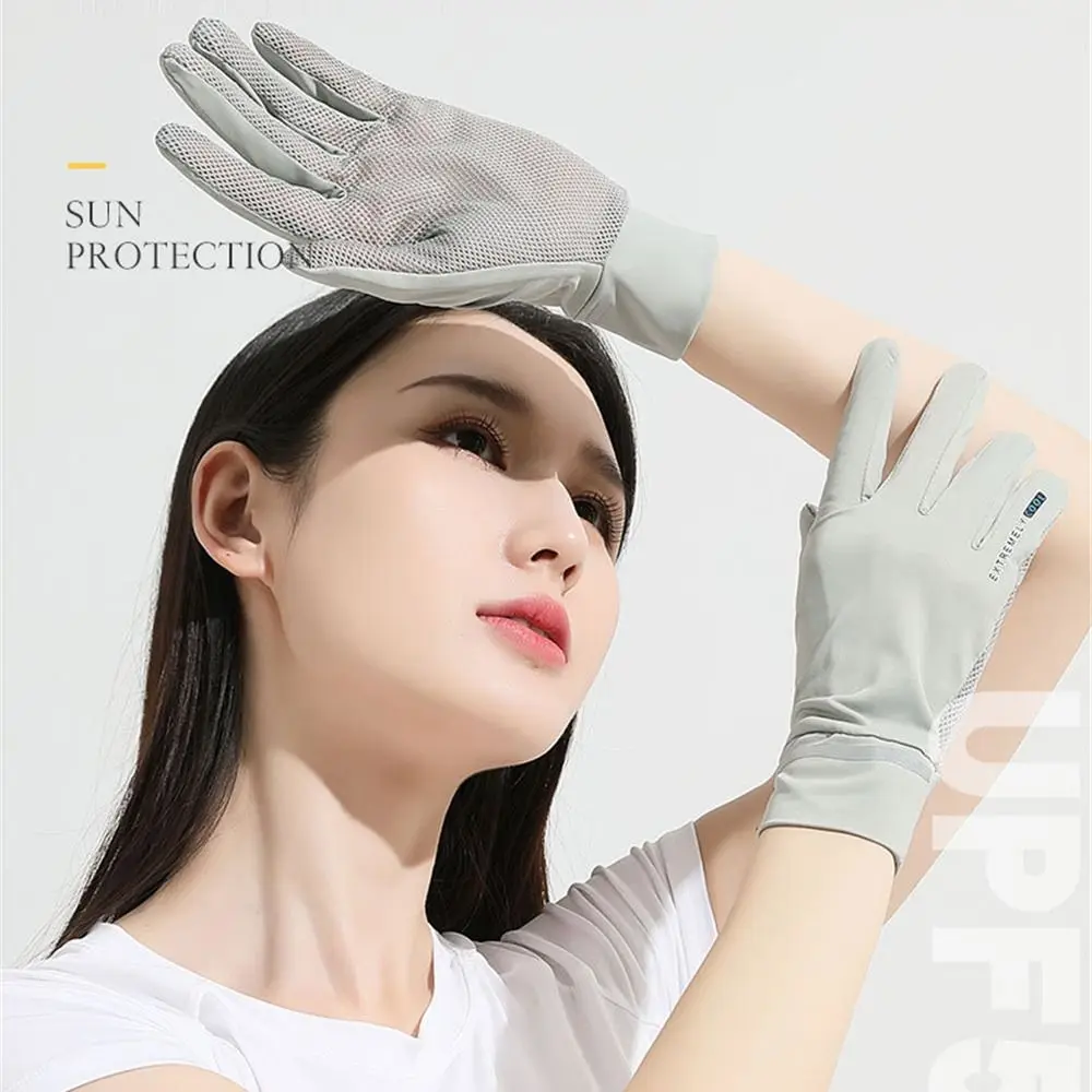 Cycling Driving Running Thin Summer Sun Protection Gloves Mittens Anti-UV Gloves Ice Silk Gloves 4