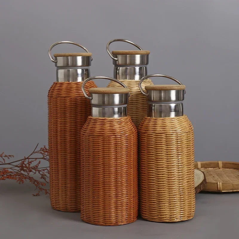 ヴィンテージ 籐編 RATTAN POT ラタン ピクニックポット 魔法瓶 日本製 ラタンポット 藤ポット 魔法瓶0.48リットル - メルカリ