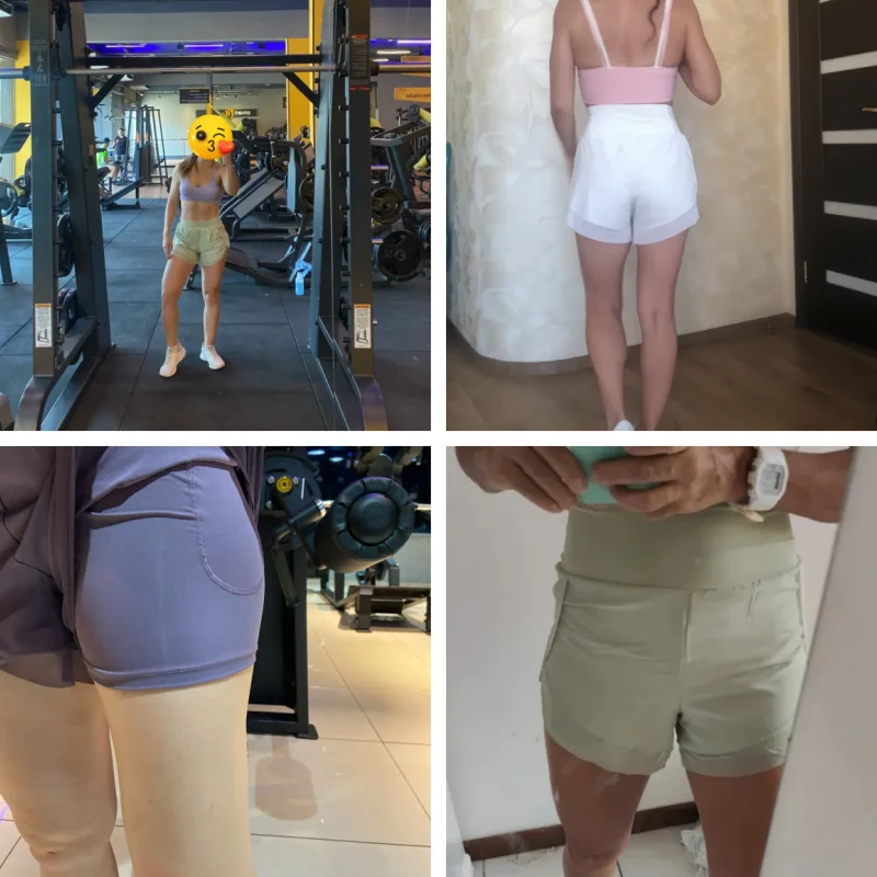 Athletic Summer Women's Sports Running Female Skirt Shorts Mesh with Pockets Quick-Dry Gym Yoga Wear High Waist Workout Pant