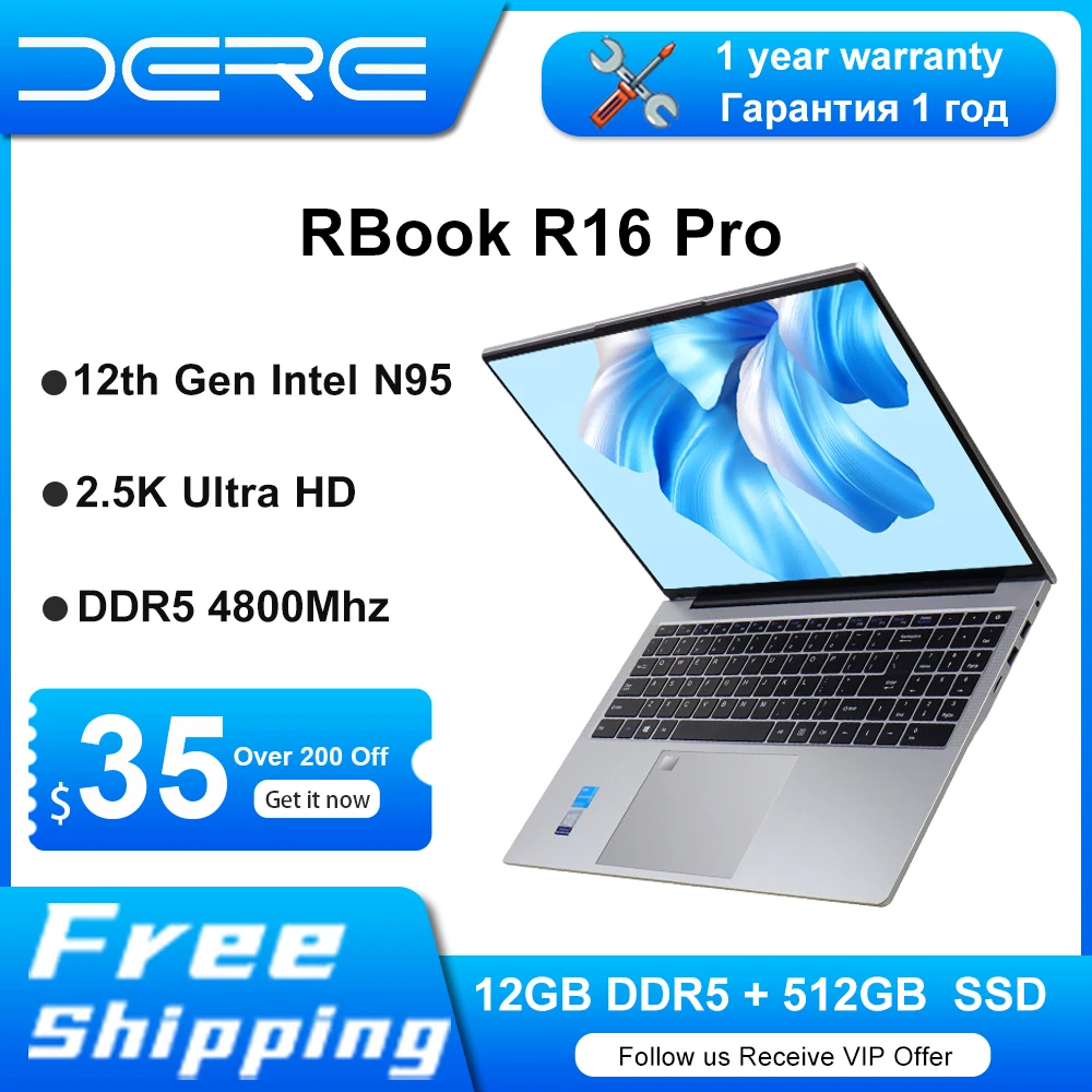 DERE-Ordinateur portable Ultrabook R16 Pro, 16 