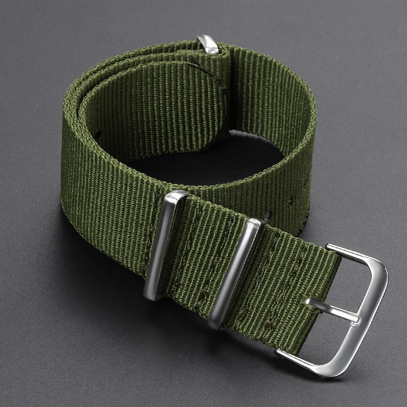 Versatile Nylon Braided Canvas Watch Strap - Army Sports Edition