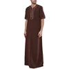 Fashion Ramadan Muslim Dress Abayas Dubai Casual Kaftan Robe Loose Islamic Costume with Half Sleeve Gifts for Mens M26 22