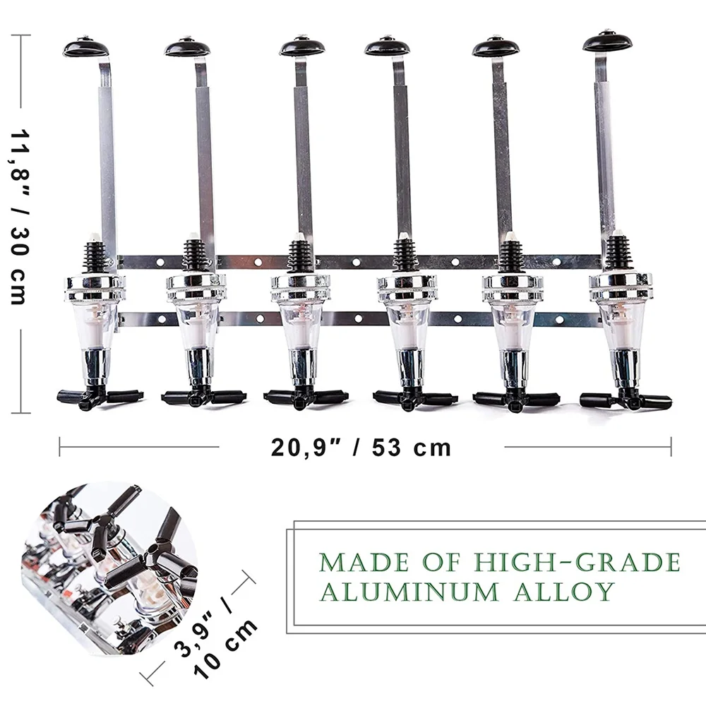 Wall-Mounted 4 5 6 Bottle Liquor Dispenser Bar Butler Bracket For Alcohol Drink Whiskey Beverage 4-6 Shot Wine Dispenser Holder