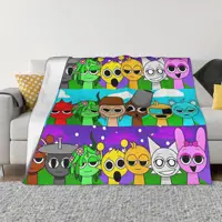 Sprunki Incredibox Blankets Beats Game Flannel Vintage Breathable Throw Blanket for Coverlet Spring Autumn 1