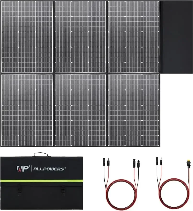 

ALLPOWERS SP039 600W Monocrystalline Portable Solar Panel Waterproof IP67 RV Solar Panel Kit with 44V MC-4 Output Foldable Solar