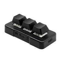 MK321BT 3-key Mini Customized Keyboard with Mechanical Blue Switch USB+BT Dual-mode Connection for Office Game Multimedia