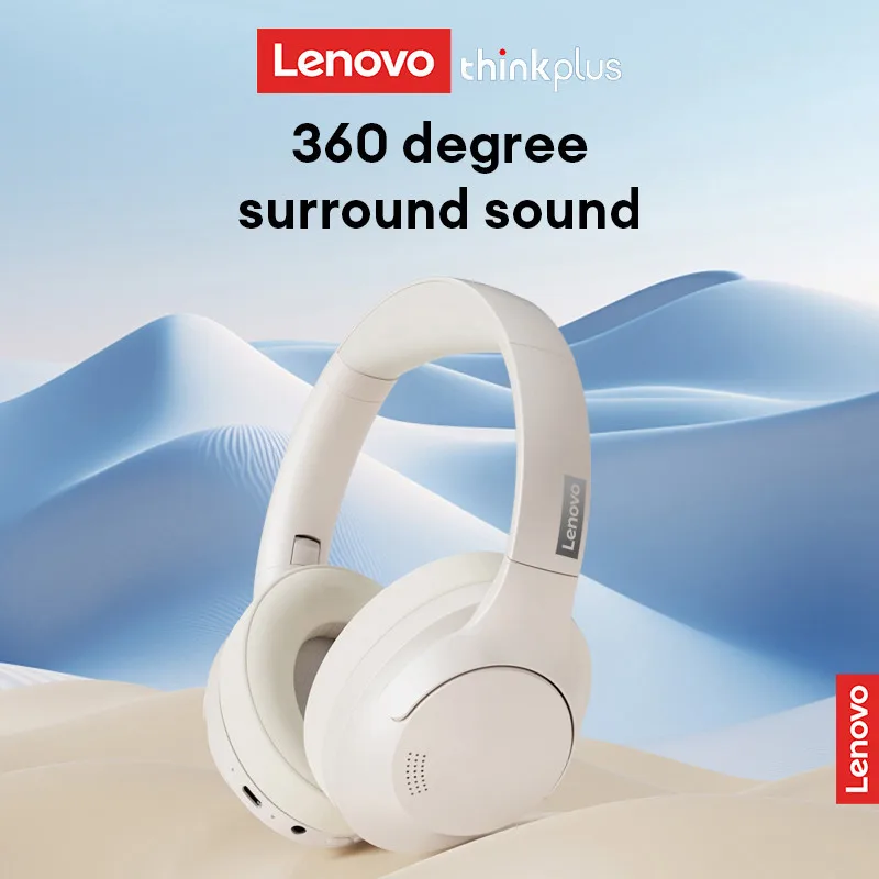Lenovo 무선 블루투스 5.4 헤드폰, 트루 하이브리드 액티브 노이즈 감소 헤드셋, HiFi 공간 오디오 헤드 추적 이어버드, Th46