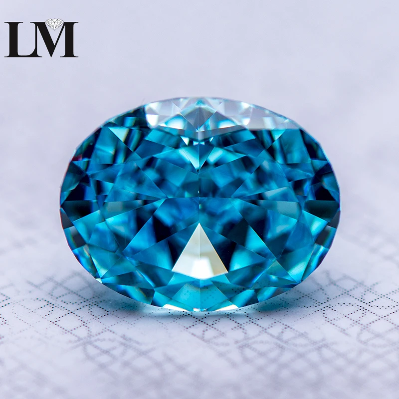 

Cubic Zirconia Gemstone 5A Grade Oval Shape Aquamarine Color 4k Crushed Ice Cut Lab Synthetic Cz Stone DIY Charms Jewelry Making