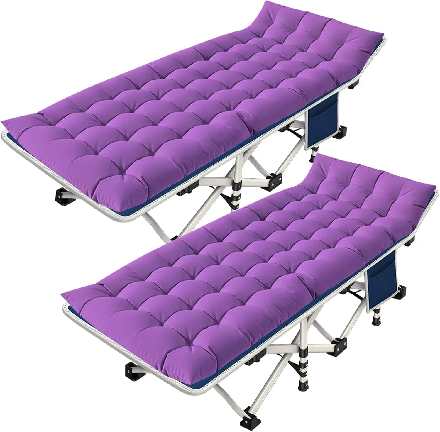 Camping Cot with Mattress Comfortable Cots for Sleeping Camping Bed Heavy Duty Folding Cot with Carry Bag for Adults Kids Outdoo