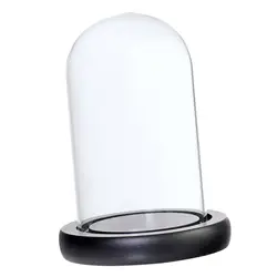 Elegant Glass Display Dome with Base for DIY Home Decor and Pinterest - Inspired Room Ideas (Black D)