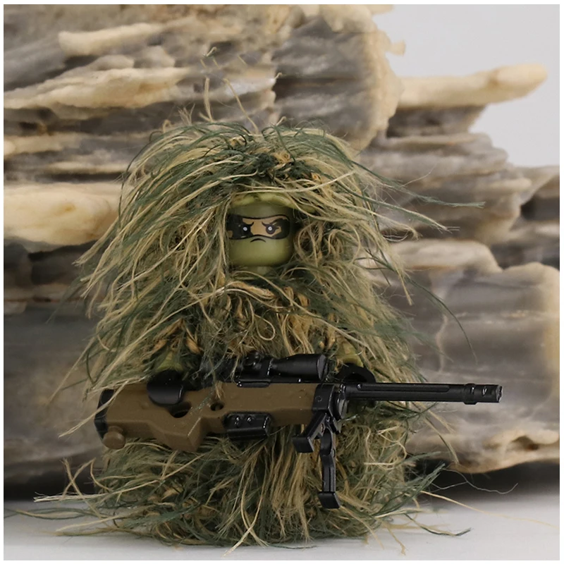 Ensemble Camouflage 3D Adulte – Ghillie Suit Tactique Pour Sniper Et Chasse – Herbe Fanée