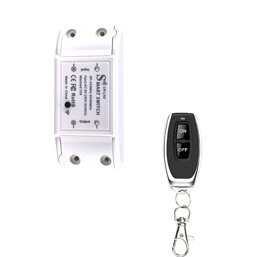Wireless-On-Off-Switch-RF433MHz-Remote-Control-10A-90-250V-AC-DIY ...
