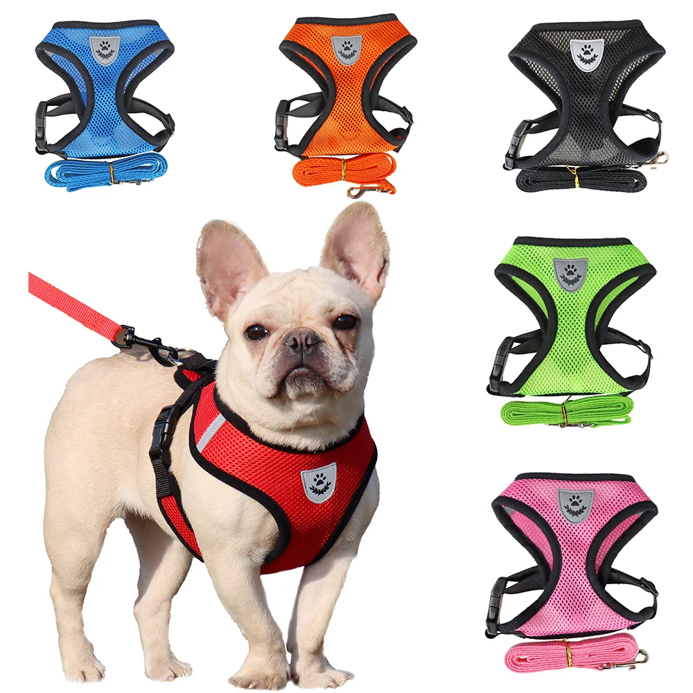

Dog Harness Small Dog Harness Collar Cat Dog Adjustable Vest Walking Leash Soft Breathable Mesh Harness for Small and Medium Dog
