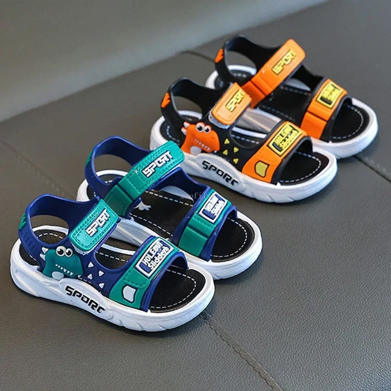 Cute Cartoon Dinosaur Boys Girls Summer Toddler Sandals Baby Anti Slip Indoor Bathroom Home Sandals Children Outdoor Beach Shoes 5