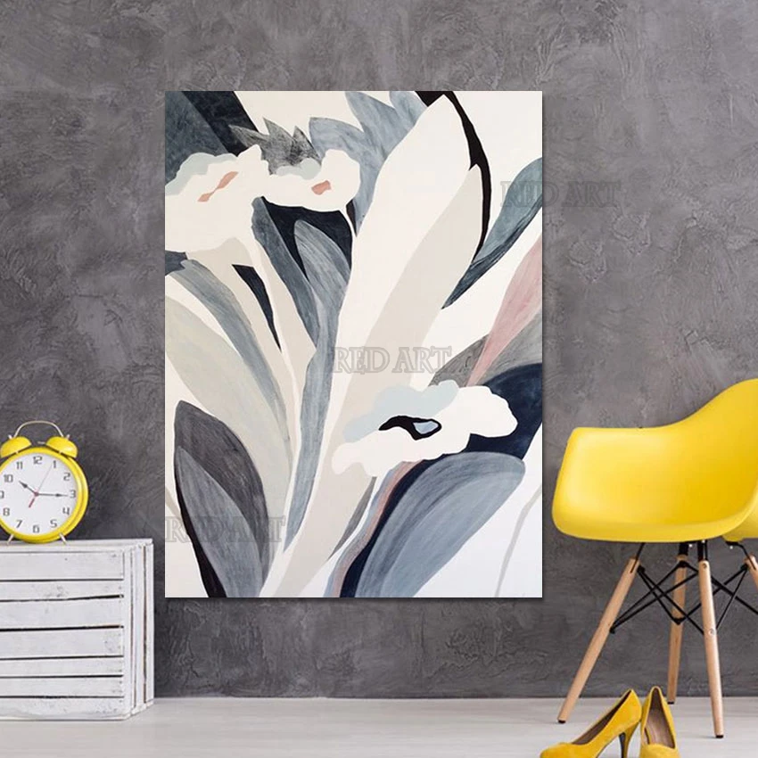 

Frameless Handmade Abstract Flowers Oil Painting, Wall Picture Art, Creative Design Artwork for Hotel Decoration, New, Modern