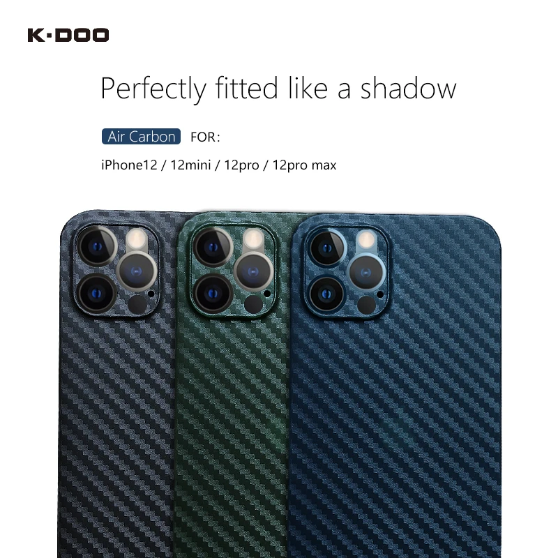 K-Doo Carbon Fiber Pattern Ultra Slim PC Case for iPhone 16 15 14