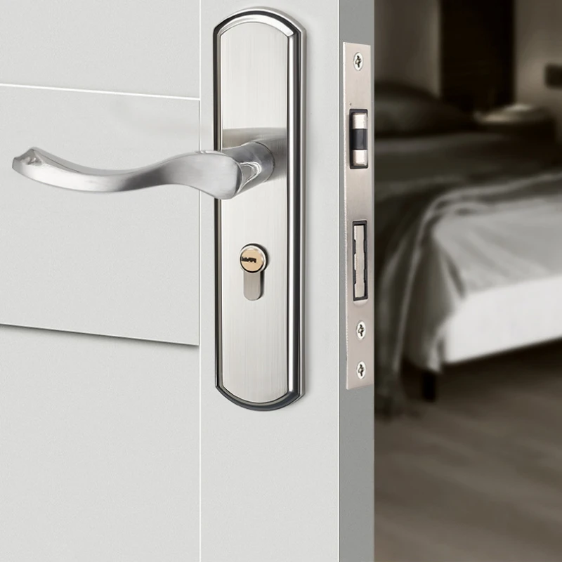 

304 Stainless Steel Silent Door Lock Indoor Bedroom Door Lock Adjustable and Tamper Free Hole Lock, Household Hardware Door Lock