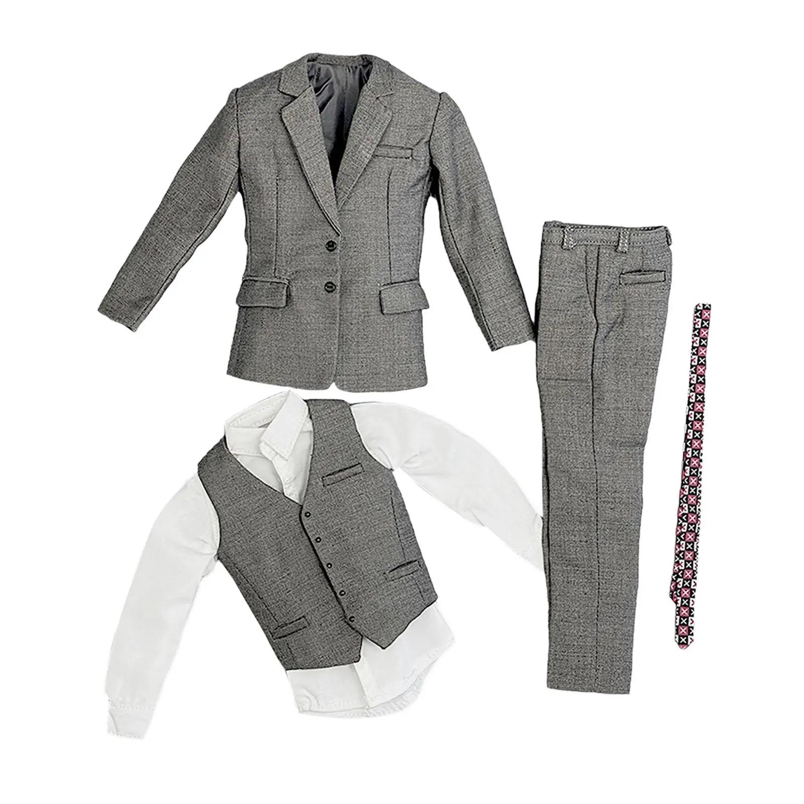 1:6 Man`s Suit Set Formal Outfits for 12`` Man Action Figures Costume Body