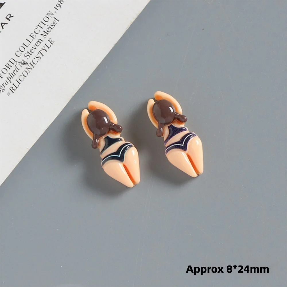 1/6 pcs New Funny Design Resin Shoes Ornaments Colorful Swimming Sandals Shoes Decoration Kawaii Cartoon Charms Boys