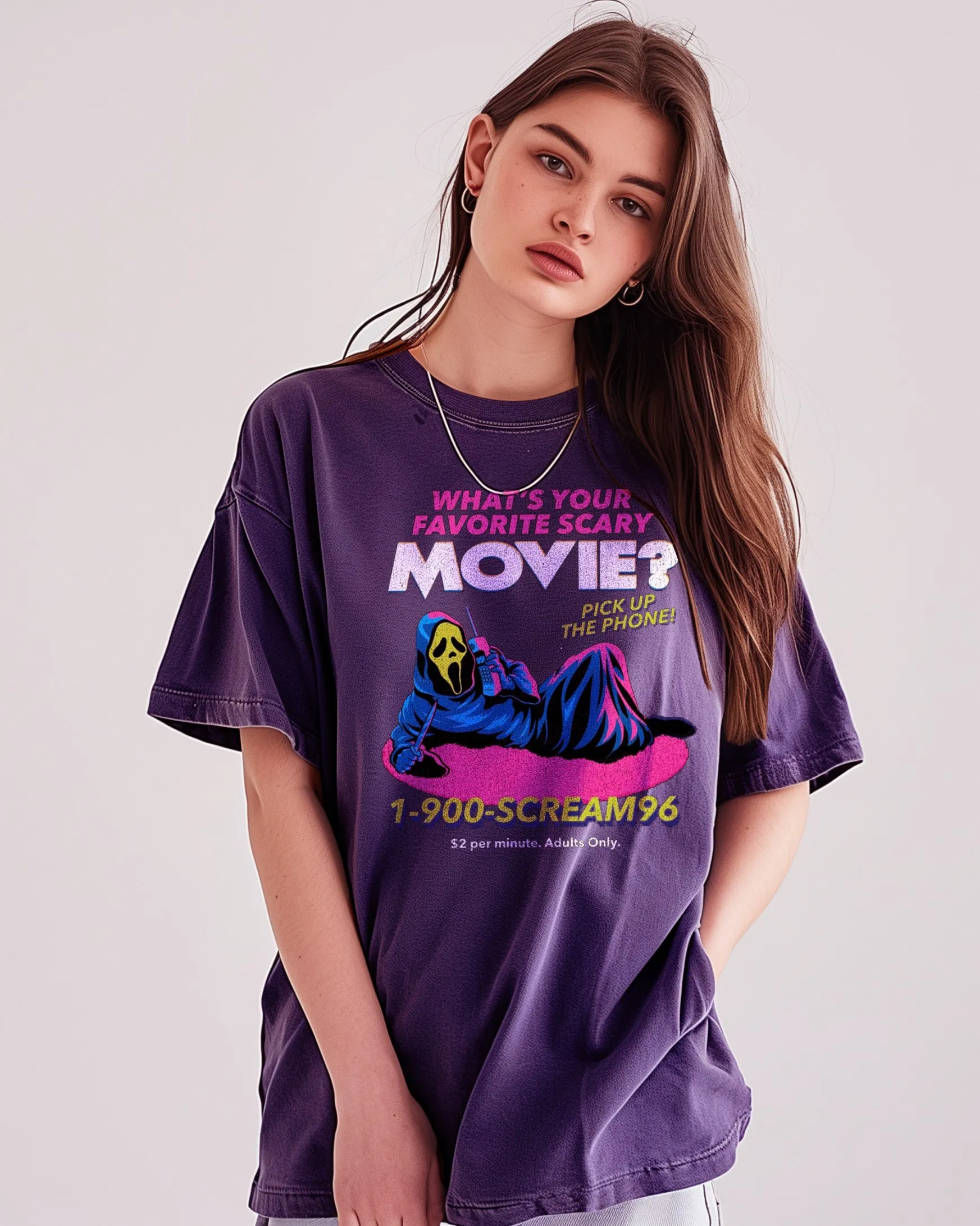 

Anime Ghost Face Creative Graphic Print Washed Tshirt For Men, Oversized Hip Hop Streetwear, 100% Cotton Four Seasons Tops Tees