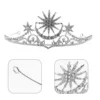 Tiara with Stars Hair Jewelry Crown for Women Halloween Wedding Headbands Bride Silver Bridal 2