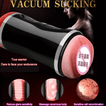 2in1 Real Vagina Oral Vibrating Sucking Pocket Pussy Blowjob Mouth Sex Toy for Men Automatic Male Masturbator Cup Dual Channel 5