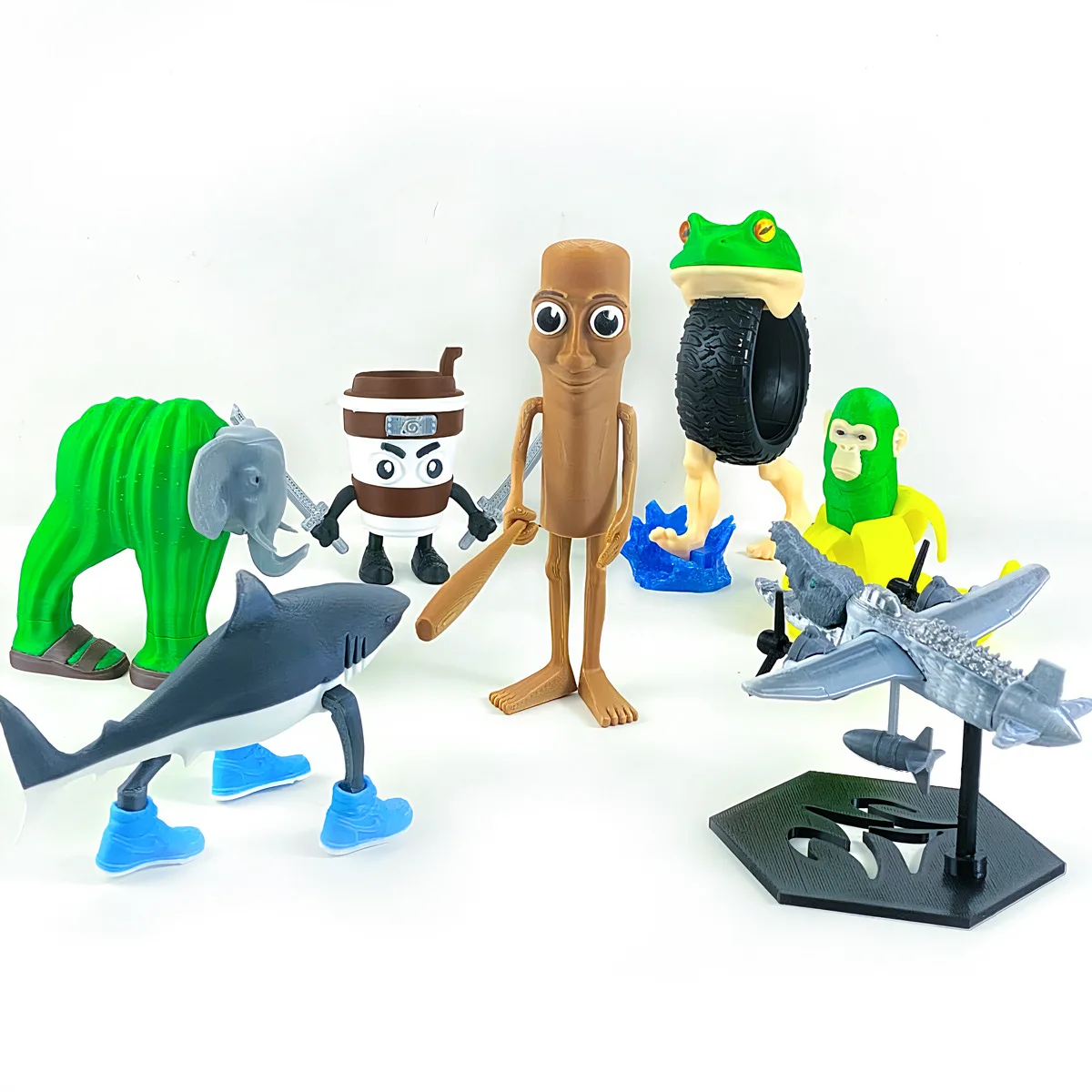 Whimsical Shark: Creative Abstraction Action Figure