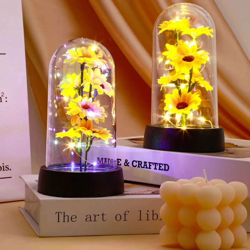 Künstliche Sonnenblumen Plastikset Valentinstag Muttertag Ewige Blume Geschenk Geburtstagsgeschenk Kann Leuchten