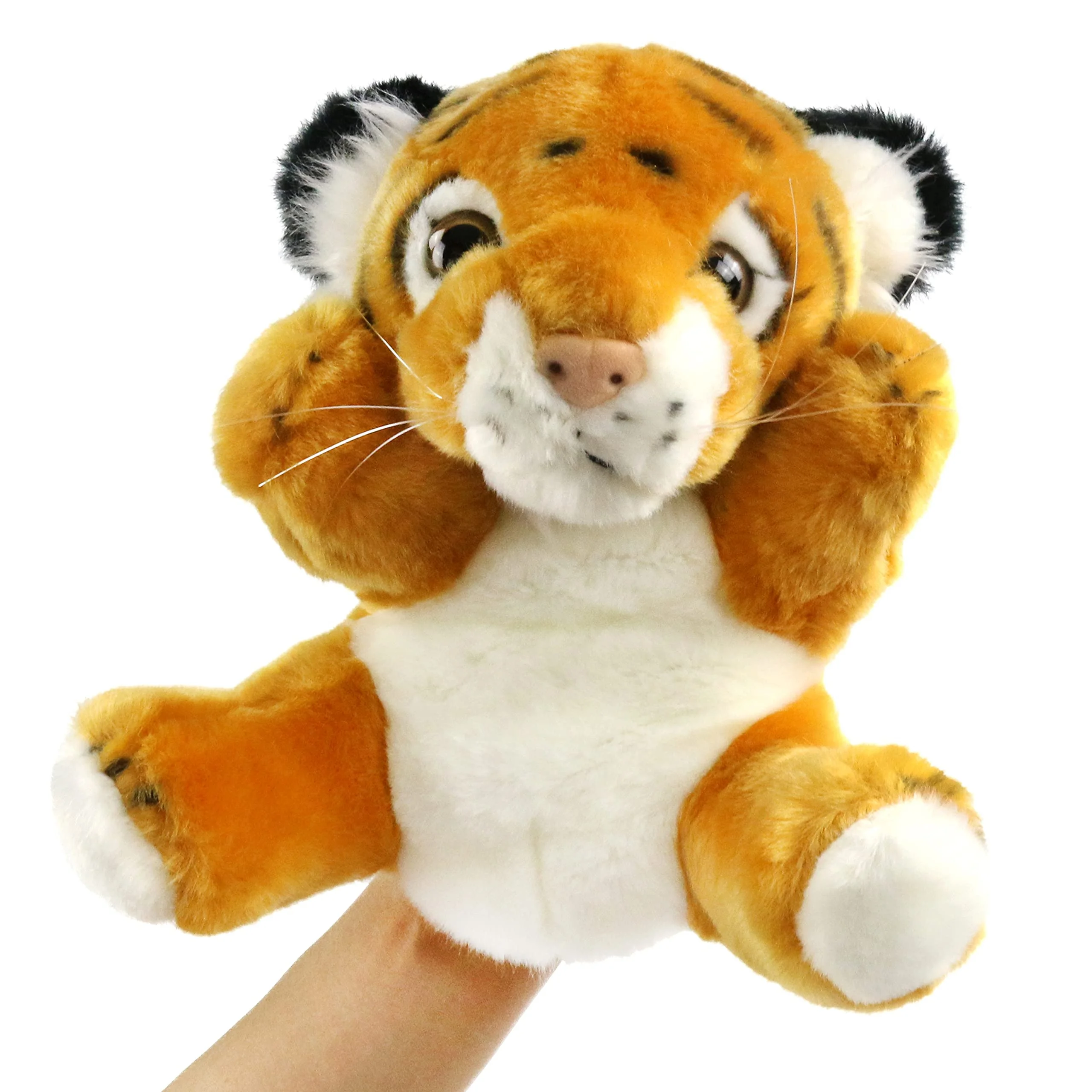 

Soft Panda Tiger Hand Puppets White Yellow 20cm Plush Toys Funny Birthday Gift Stuffed Animals Game for Girls Baby Children